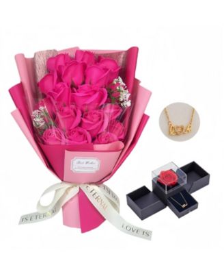 Preserved Rose Bouquet Necklace Gift