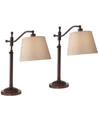 Adley 30 1/2" Tall Downbridge Arm Farmhouse Desk Lamps Set of 2 Adjustable Height Finish Metal