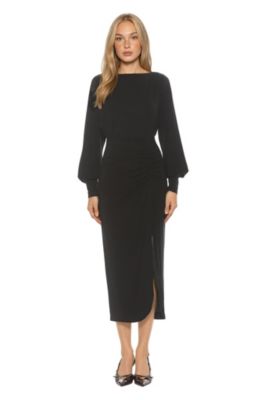 Women's Uri Boatneck Dolman Sleeve Dress with V Back