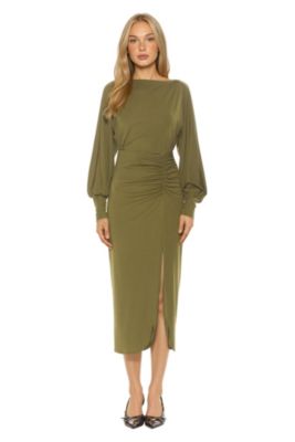 Women's Uri Boatneck Dolman Sleeve Dress with V Back
