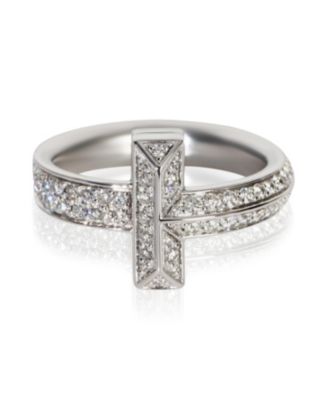 White Gold Diamond Tiffany T T1 Ring