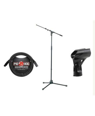 210/9 Microphone Stand with Telescoping Boom, Microphone Stand Adapter and Cable, 35.43-63.18" Height