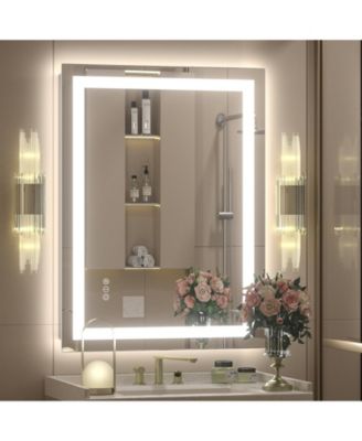 24" x 32" Super Bright Front and Back LED Lighted Anti-Fog Tempered Glass Bathroom/Vanity Mirror with ETL and 3-Year Warranty