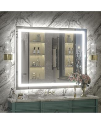 32" x 40" Super Bright Front and Back LED Lighted Anti-Fog Tempered Glass Bathroom/Vanity Mirror with ETL and 3-Year Warranty