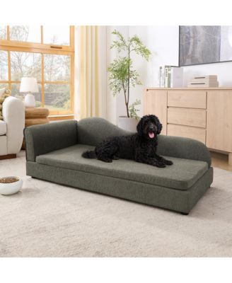 Dog Sofa for Medium Large Dogs, 55" Pet Couch with Irregular Backrest, Single Armrest