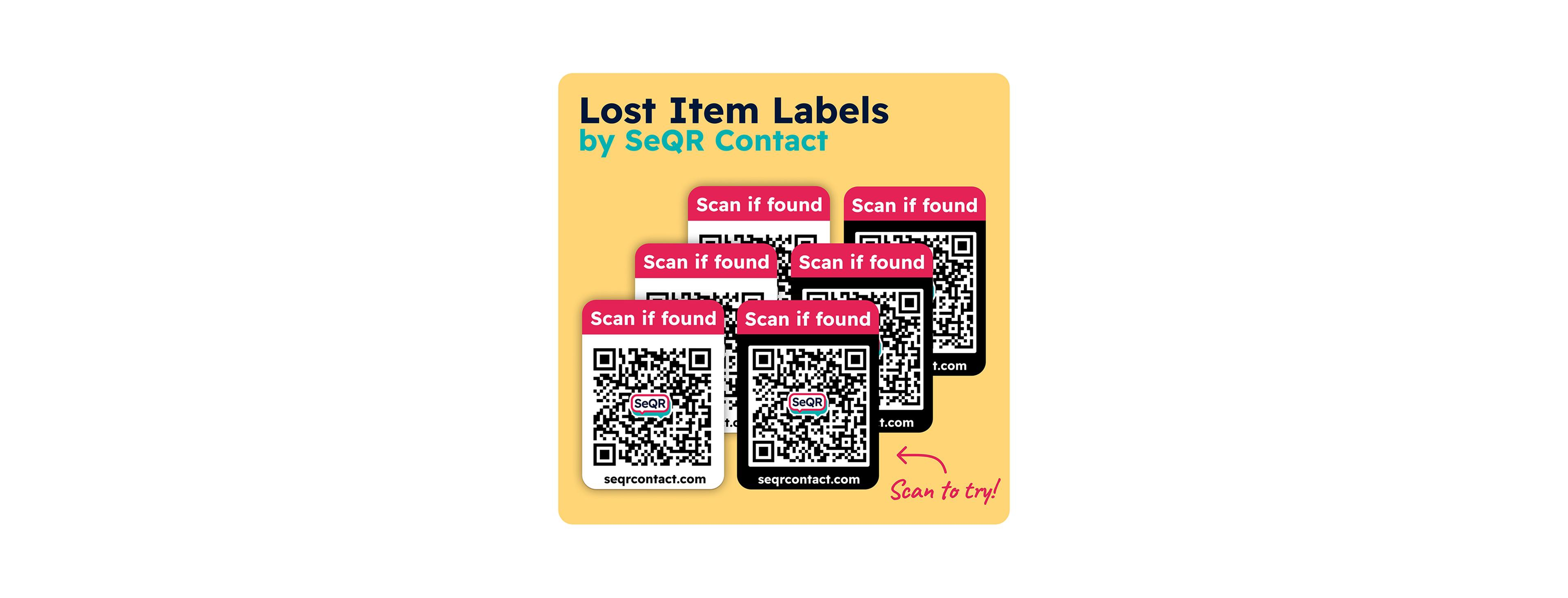 SeQR Contact Lost Item Labels 24-Pack