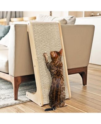 Cat Scratcher Sisal Ramp L Shape Scratch Pad Indoor Cats Wall Furniture Protector Large