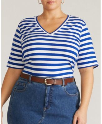 Plus Size Maia Stovepipe Sleeve V Neck Tee