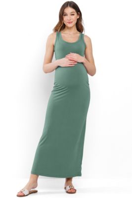 Maternity Scoop Neck Sleeveless Maxi Dress