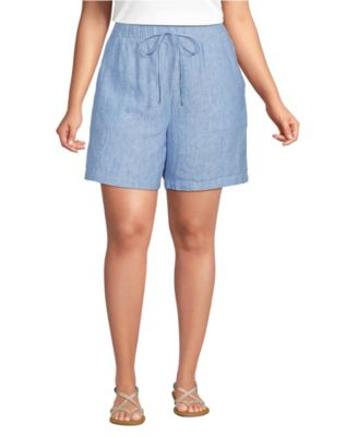 Women's Linen High Rise Pull On 7" Shorts