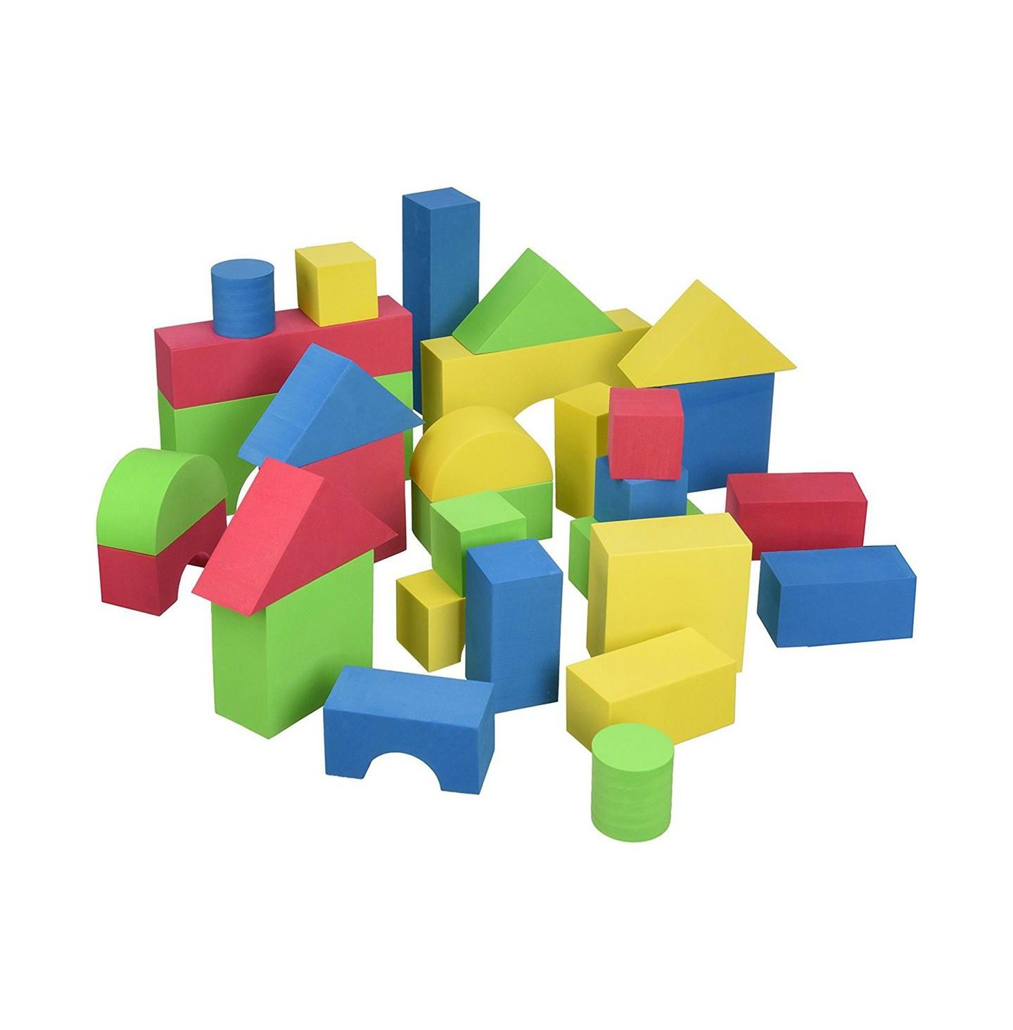 Детский конструктор Edushape Edu-Color Soft Foam Stacking Blocks, 30-Piece Building Set, Ages 3+ — фото 1