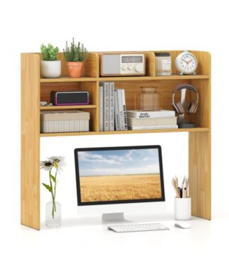 Desktop Bookshelf with 6 Shelves Countertop Storage Hutch