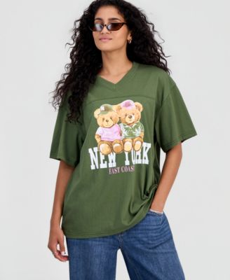 Juniors' New York Teddy Graphic T-Shirt