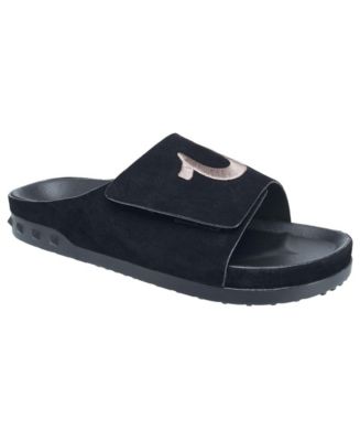 True Religion Men TR-Biggy-PBS Black Logo Sandals adjustable  top strap Size 10 HORSESHOE LOGO SLIDE main image 3