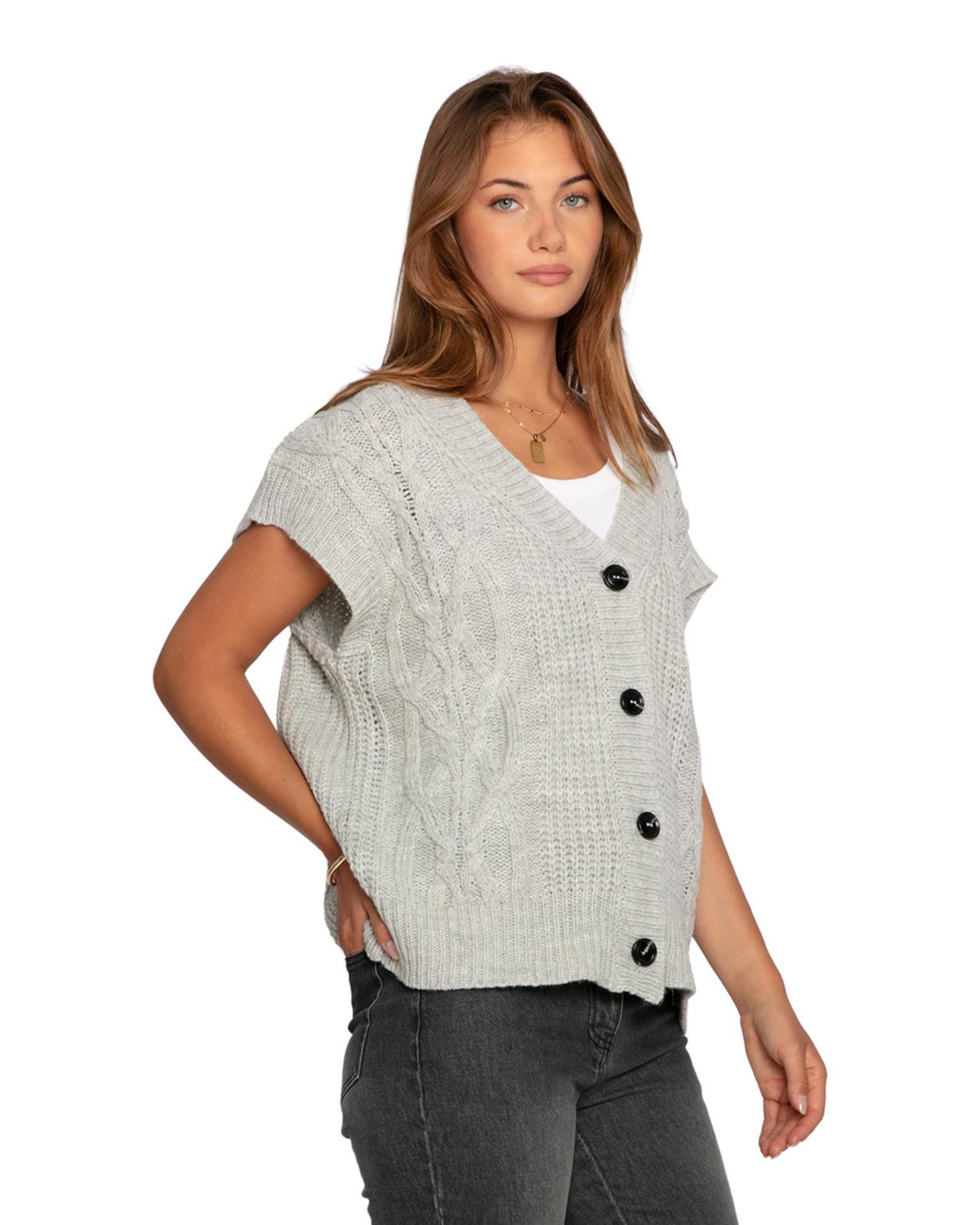 Women's Rosette Oversized Knitted Vest