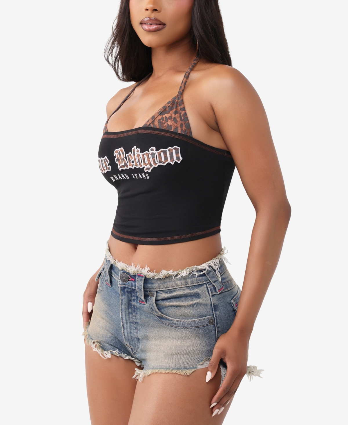 True Religion Women's Printed Bikini Bandeau Top