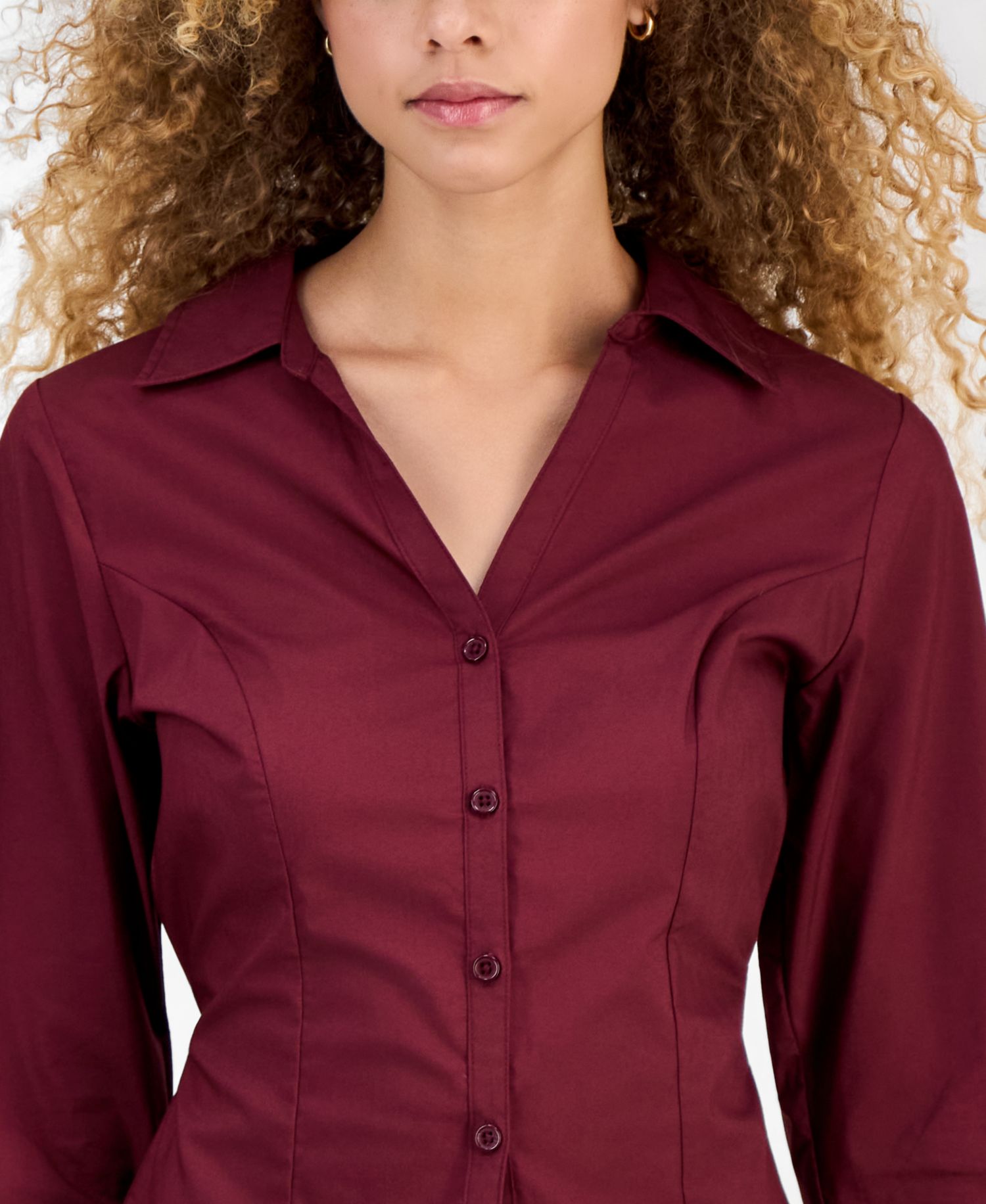 Juniors' Tie-Back Long-Sleeve Shirt