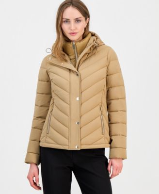 Michael Kors Women's Hooded Bibbed Packable Puffer Coat