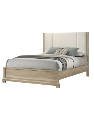 Linden Oak Upholstered Panel Bed
