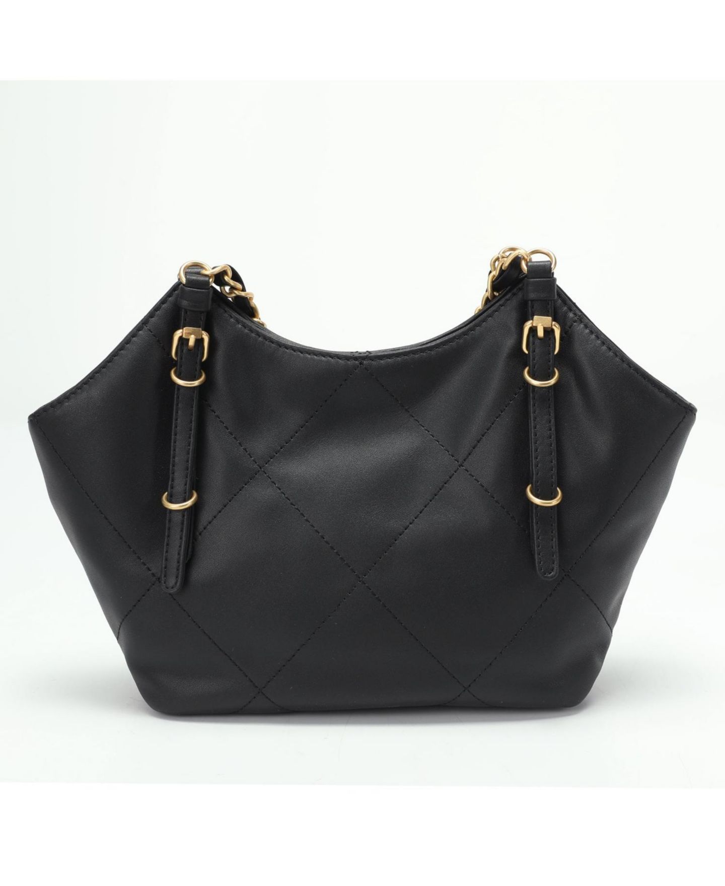 Женская сумка SUSU Luxea Quilted Chain Shoulder Bag Small Leather Handbag with Gold Chain Strap, цвет: Чёрный — фото 4