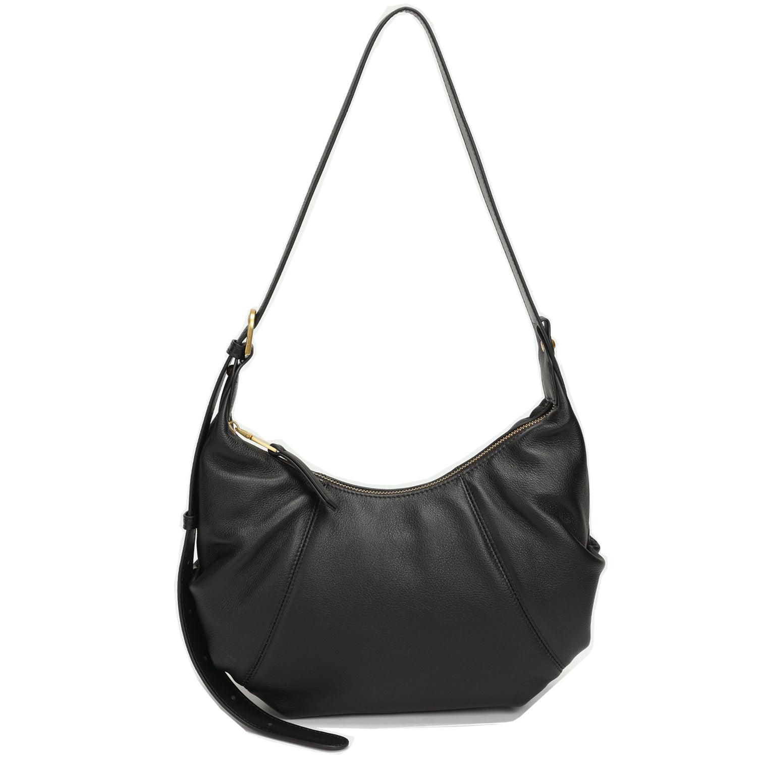 Women's Nova Leather Crescent Hobo Medium Shoulder Bag Slouchy Half-Moon Dumpling Bag