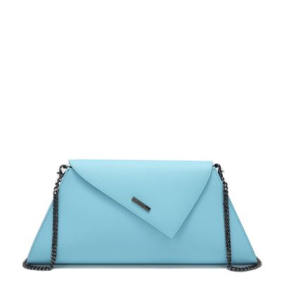 Women's Saffiano Leather Envelope Clutch Purse Crossbody Evening Bag with Chain Strap Elegant Handbag