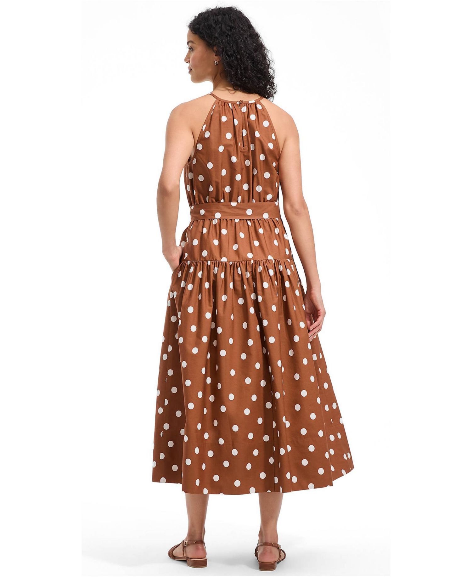 Women's Poplin Halter Midi Dress