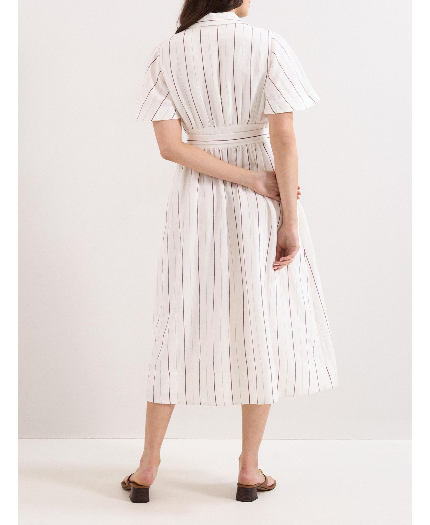 Женское платье Phase Eight Marielle Striped Shirt Dress, цвет: Белый — фото 8