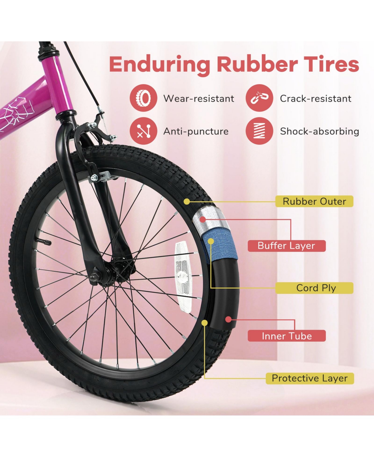 Slickblue Toddler Easy-Learn Bike with Detachable Training Wheels