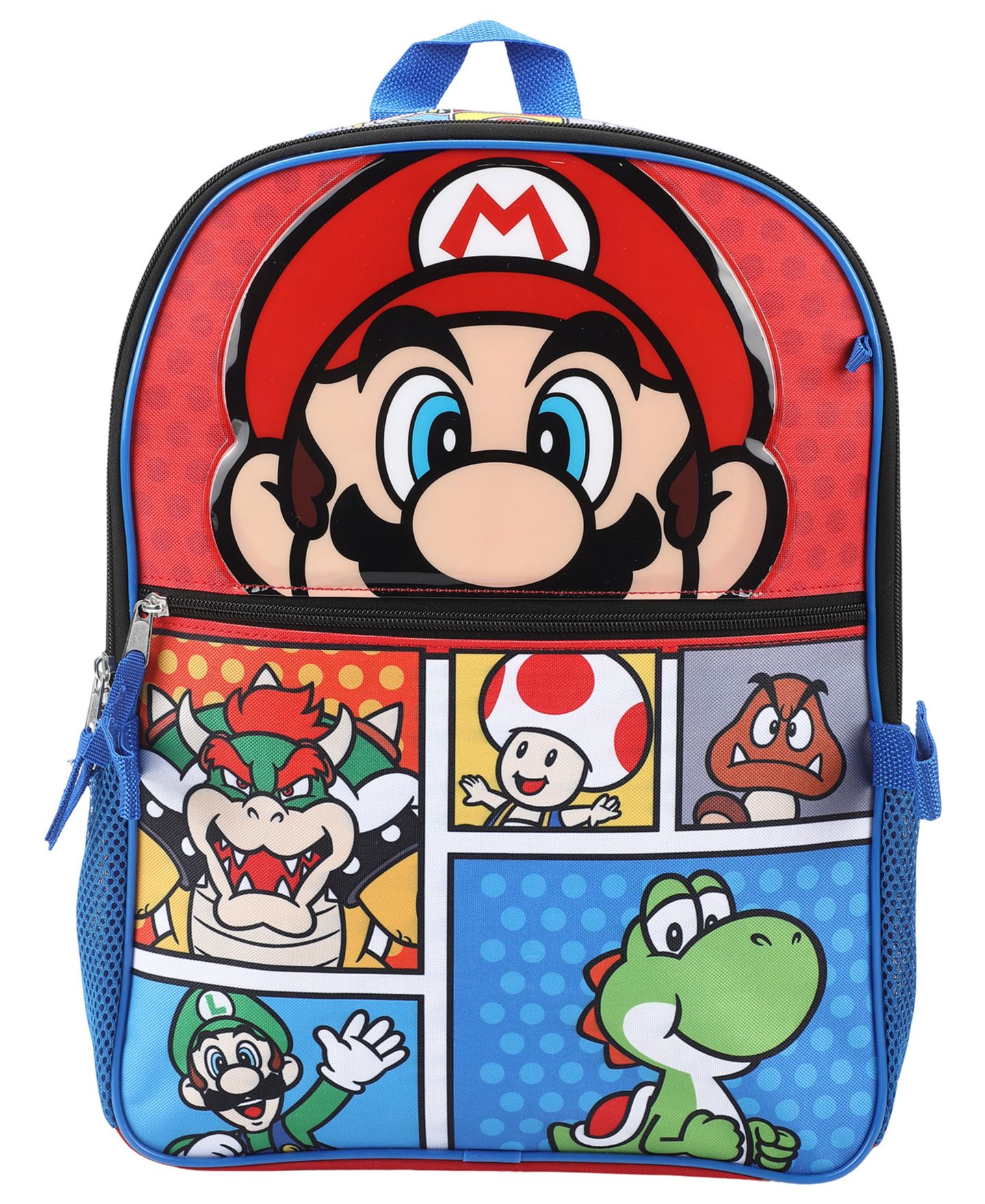 Сумки SUPER MARIO Backpack, Lunch Bag, Pencil Case, Key Chain and Caraniber, 5-Piece Set для мальчиков, цвет: Разноцветный — фото 2