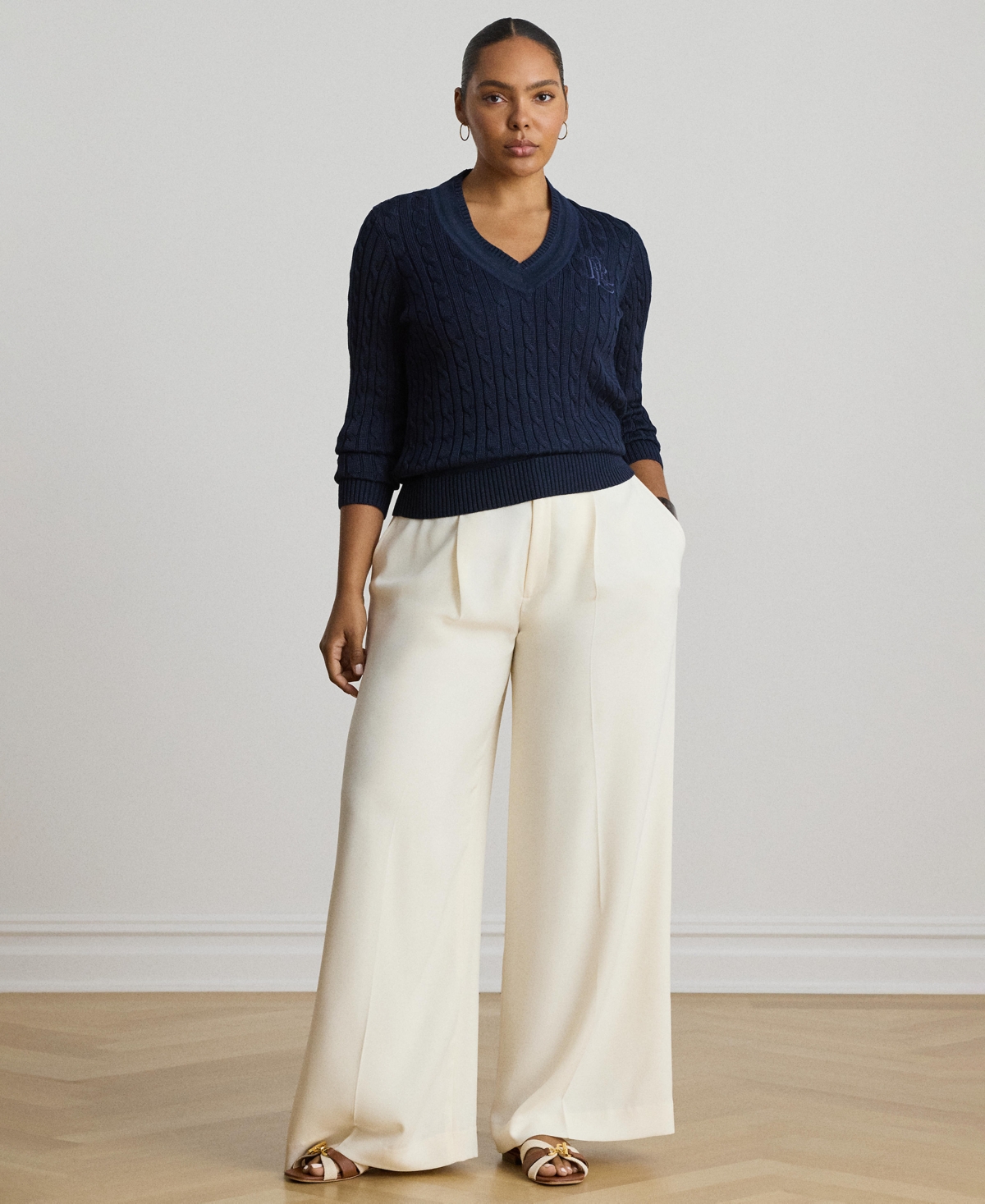 Lauren Ralph Women's High-Rise Wide-Leg Pants