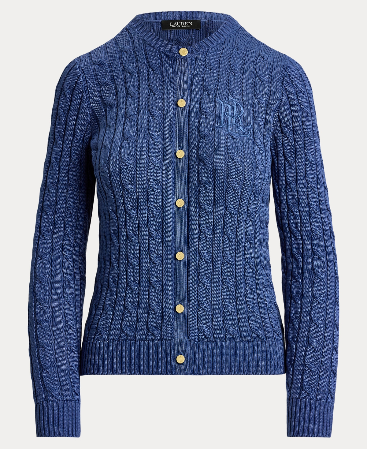 Lauren Ralph Women's Crewneck Buttoned Placket Cardigan Sweater