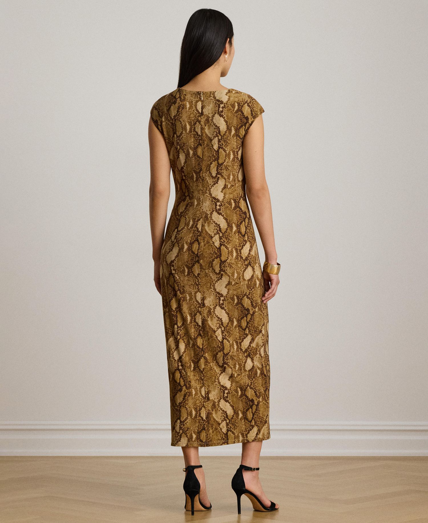 Women's Boat Neck Cap-Sleeve Midi Dress