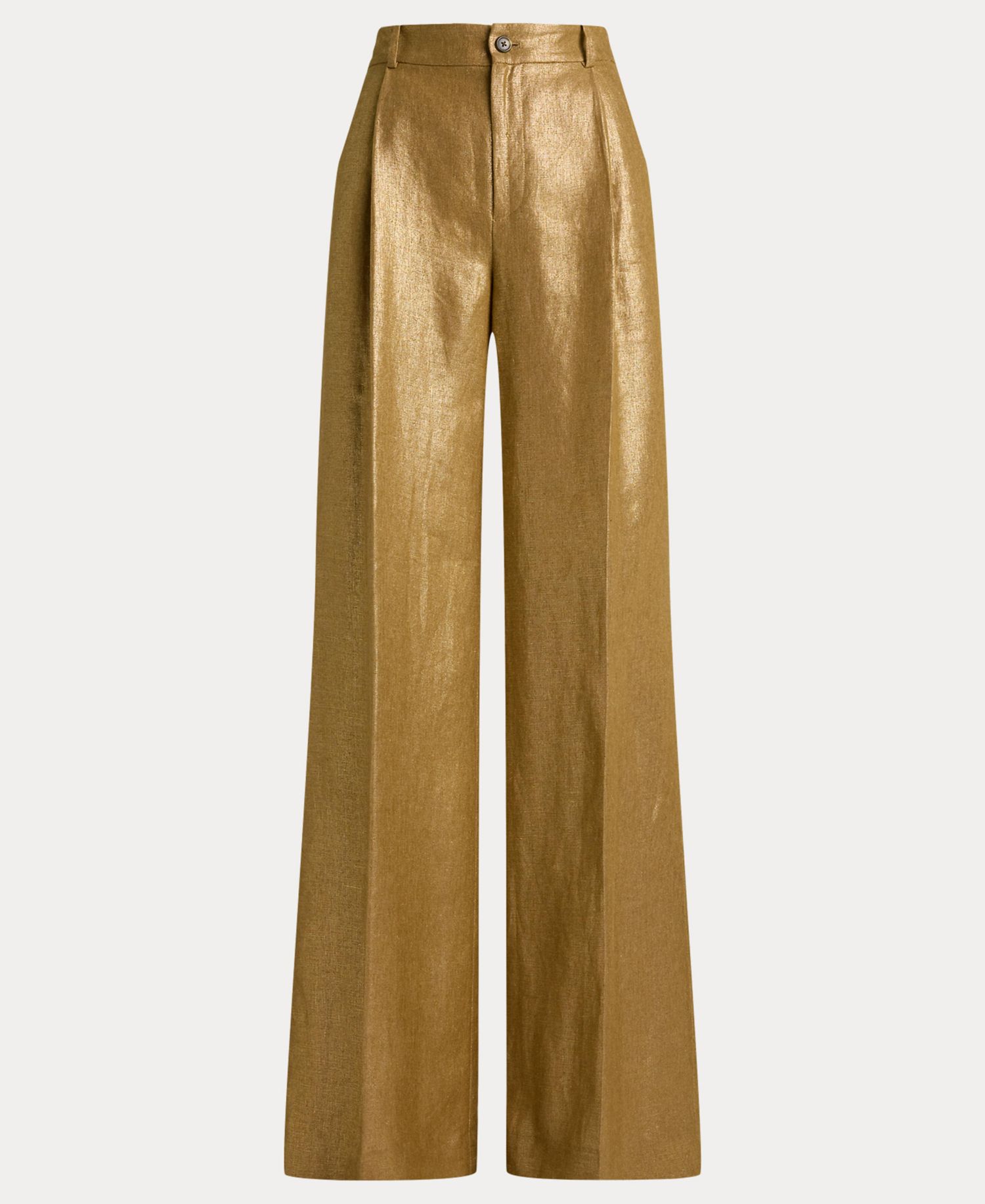 Women's High-Rise Foiled Wide-Leg Pants
