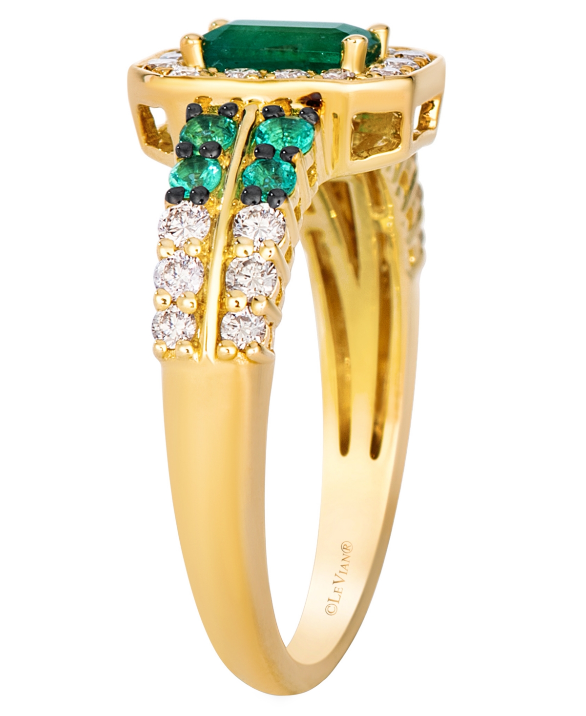 Le Vian Emerald & Nude Diamond (3/8 ct. t.w.) Ring in 14k Honey Gold