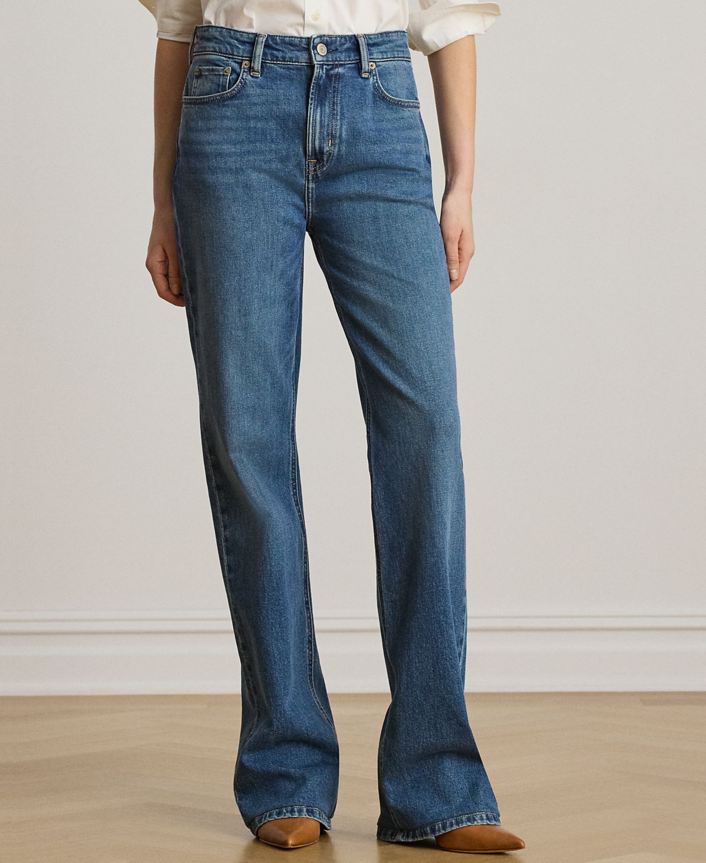 Женские джинсы Lauren Ralph Lauren High-Rise Straight, цвет: Синий варёный — фото 1
