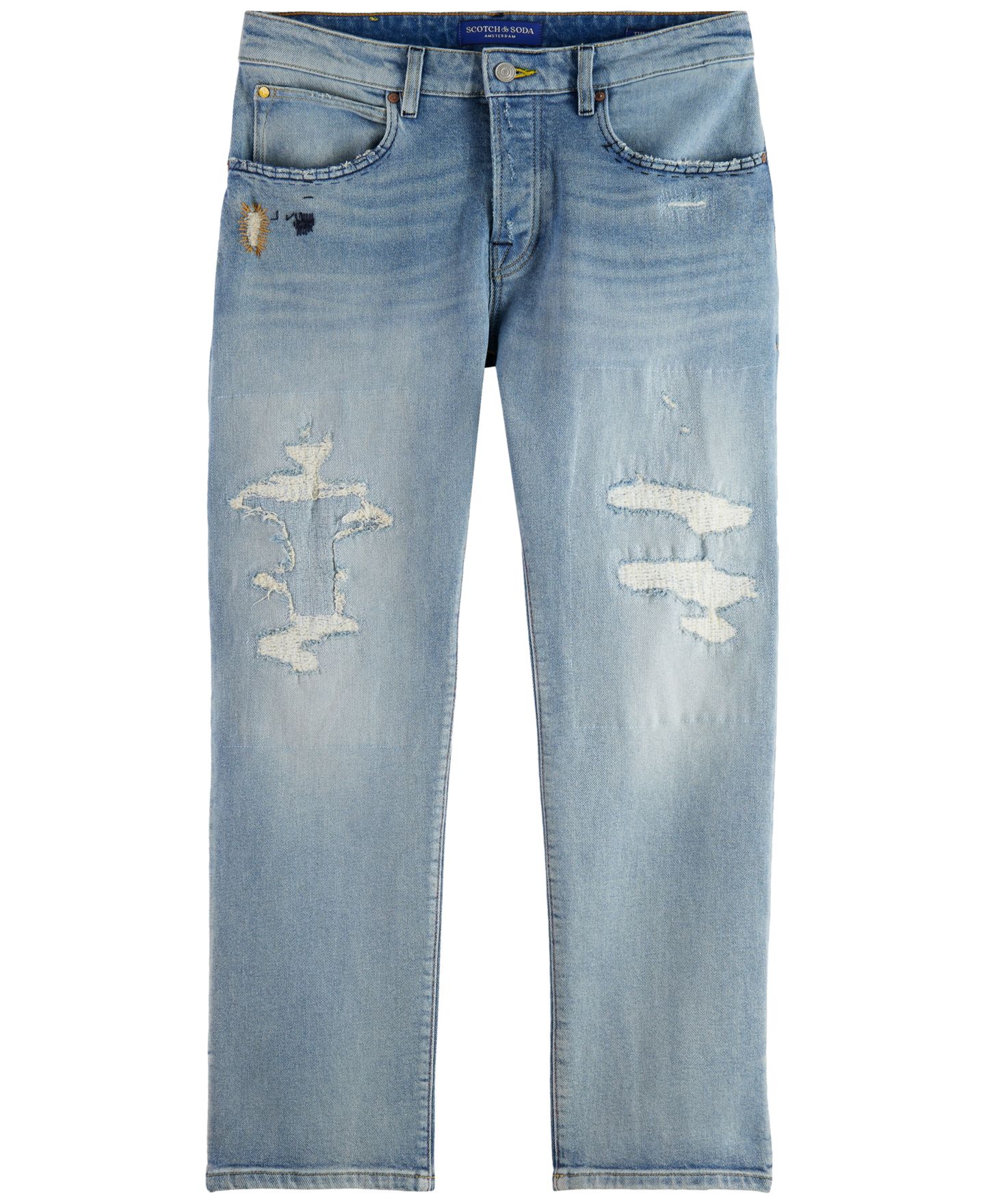 Мужские джинсы SCOTCH & SODA The Zee Straight-Fit Denim Jeans, цвет: Surf — фото 4