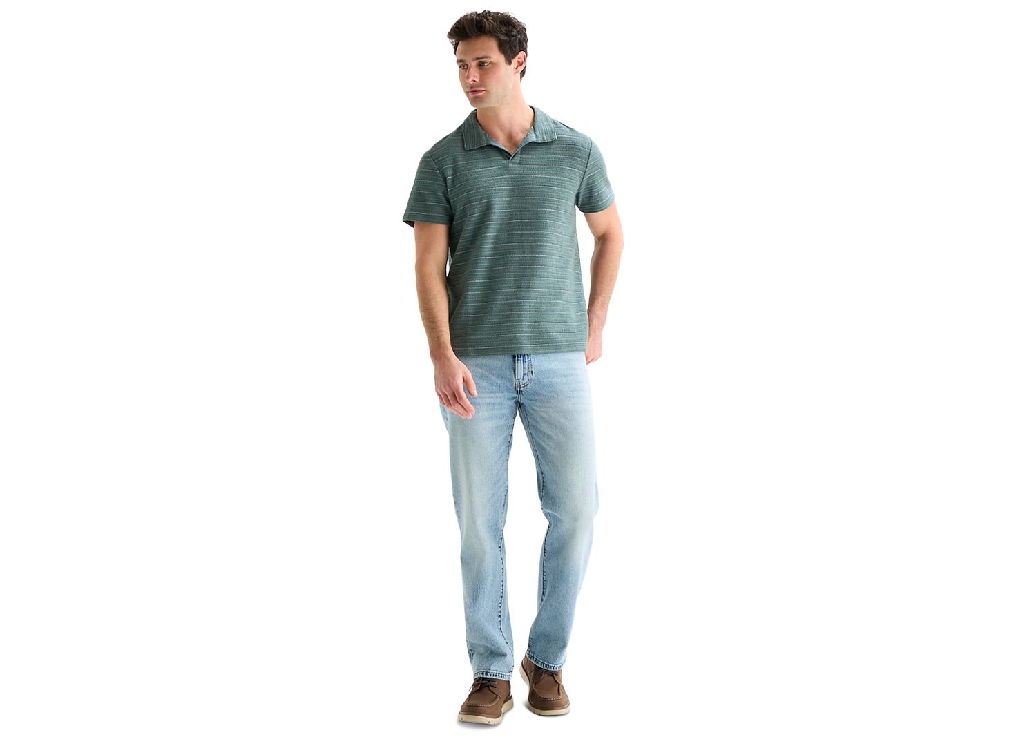 Men's Jacquard Striped Polo Shirt
