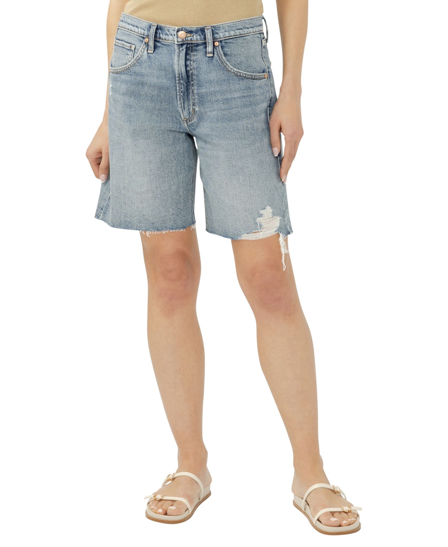 Женские шорты Silver Jeans Co. Relaxed Bermuda Mid-Rise, цвет: Solana — фото 1
