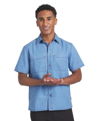 Men's chambray button-up shirt