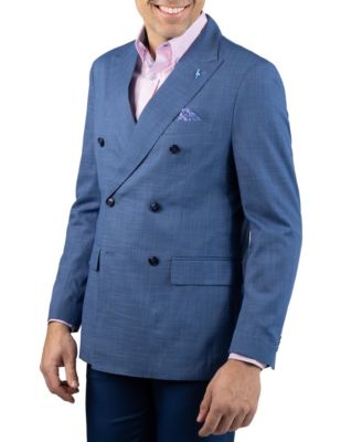 Men's Double-Breasted Textured Slub Sport Coat