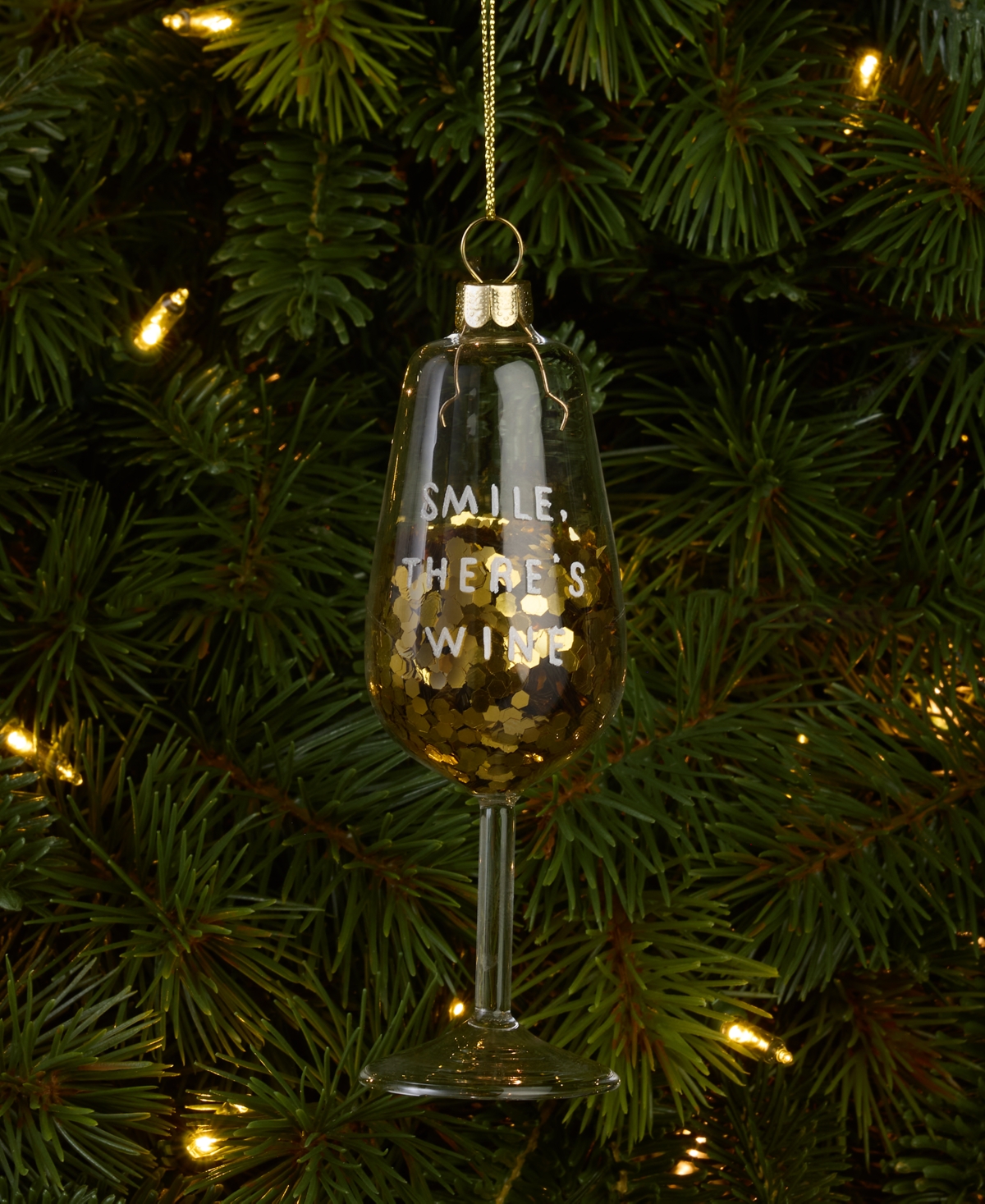 Holiday Lane Foodie Collection Sequin Wine Glass Ornament, Exclusively at Macy's