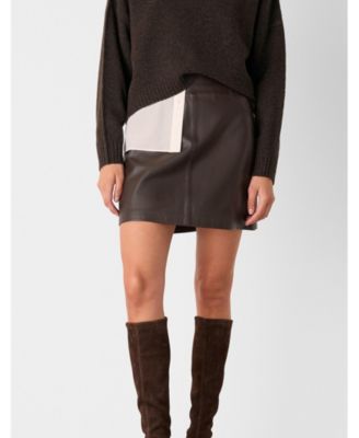 Women's Leather A Line Skirt
