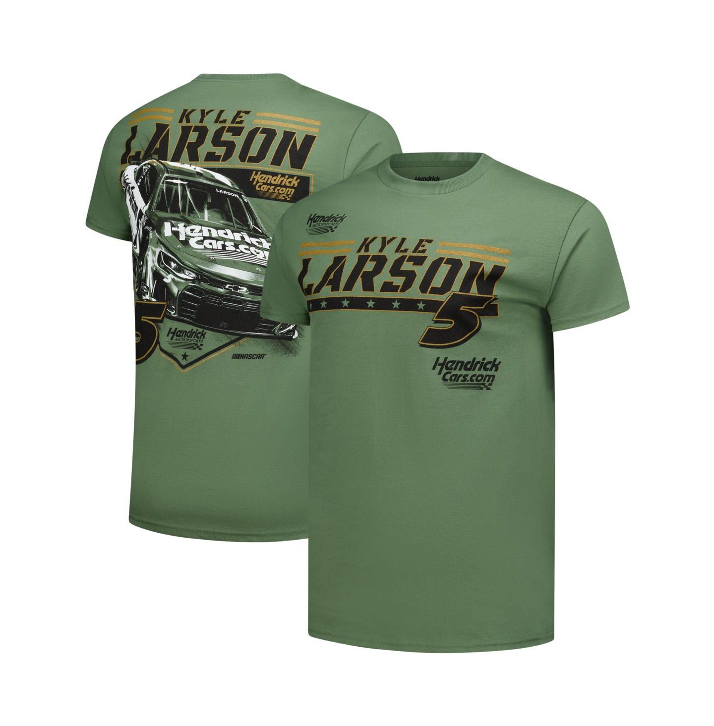 Мужская футболка Classic Ink USA Hunter Green Kyle Larson Crewneck — фото 1