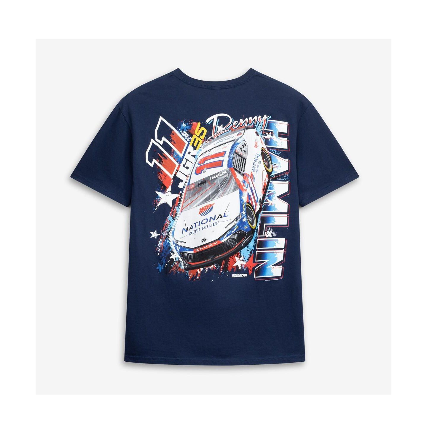 Мужская футболка Joe Gibbs Racing Team Collection Navy Denny Hamlin 11 Debt Relief — фото 3