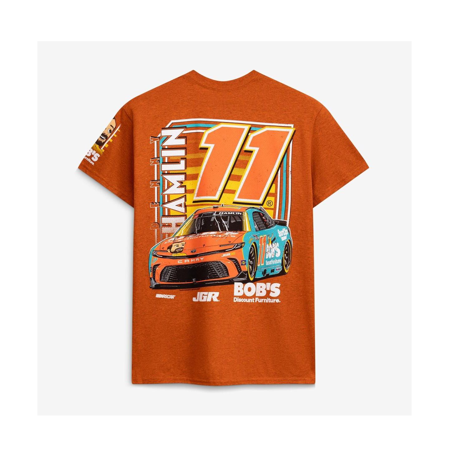 Мужская футболка Joe Gibbs Racing Team Collection Orange Denny Hamlin 11 Bob's Discount Furniture — фото 3