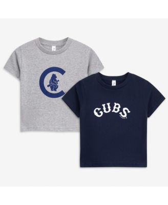 Toddler Heather Gray/Heather Gray Chicago Cubs Cooperstown Collection Two-Pack T-Shirt Set