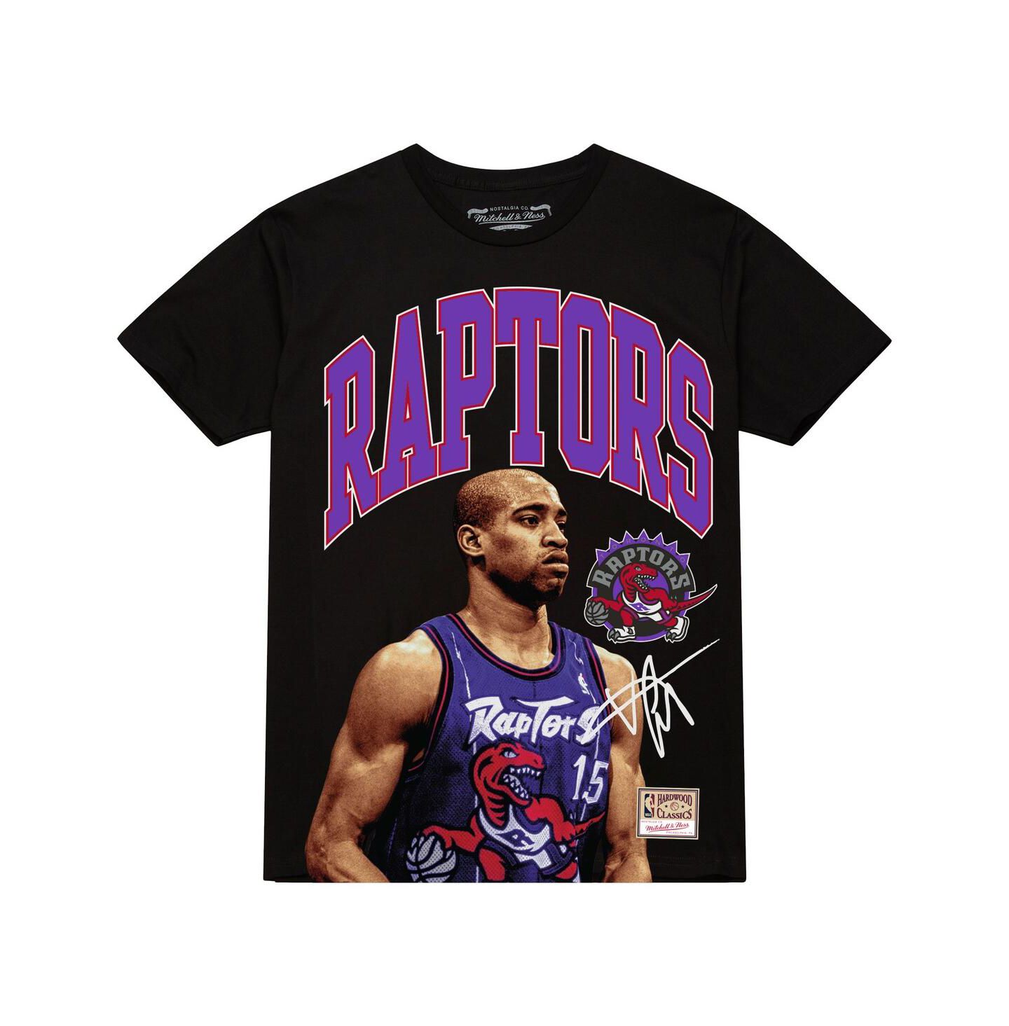 Мужская футболка Mitchell & Ness Vince Carter Black Toronto Raptors Hardwood Classics Player Arch — фото 2