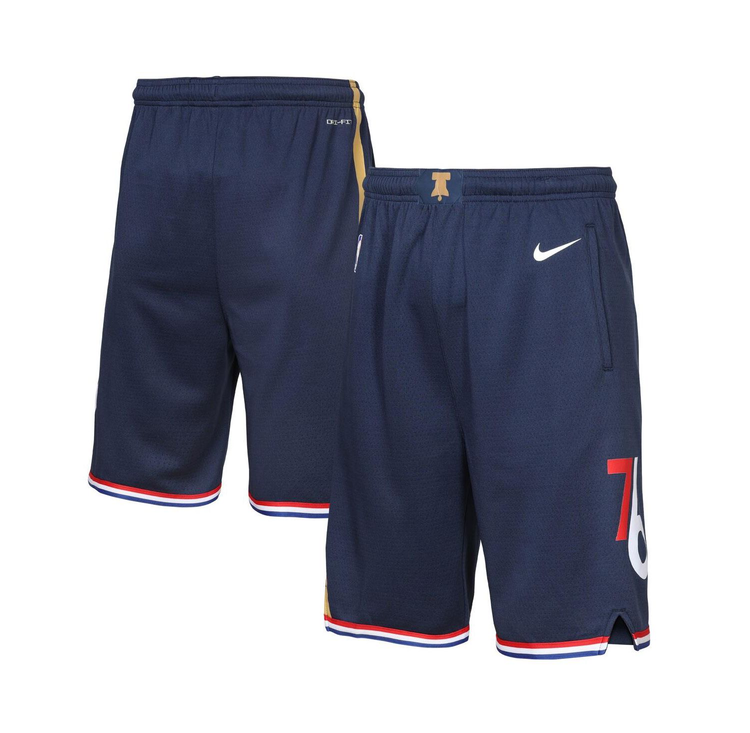 Big Boys and Girls Navy Philadelphia 76ers 2025/26 City Edition Swingman Performance Shorts