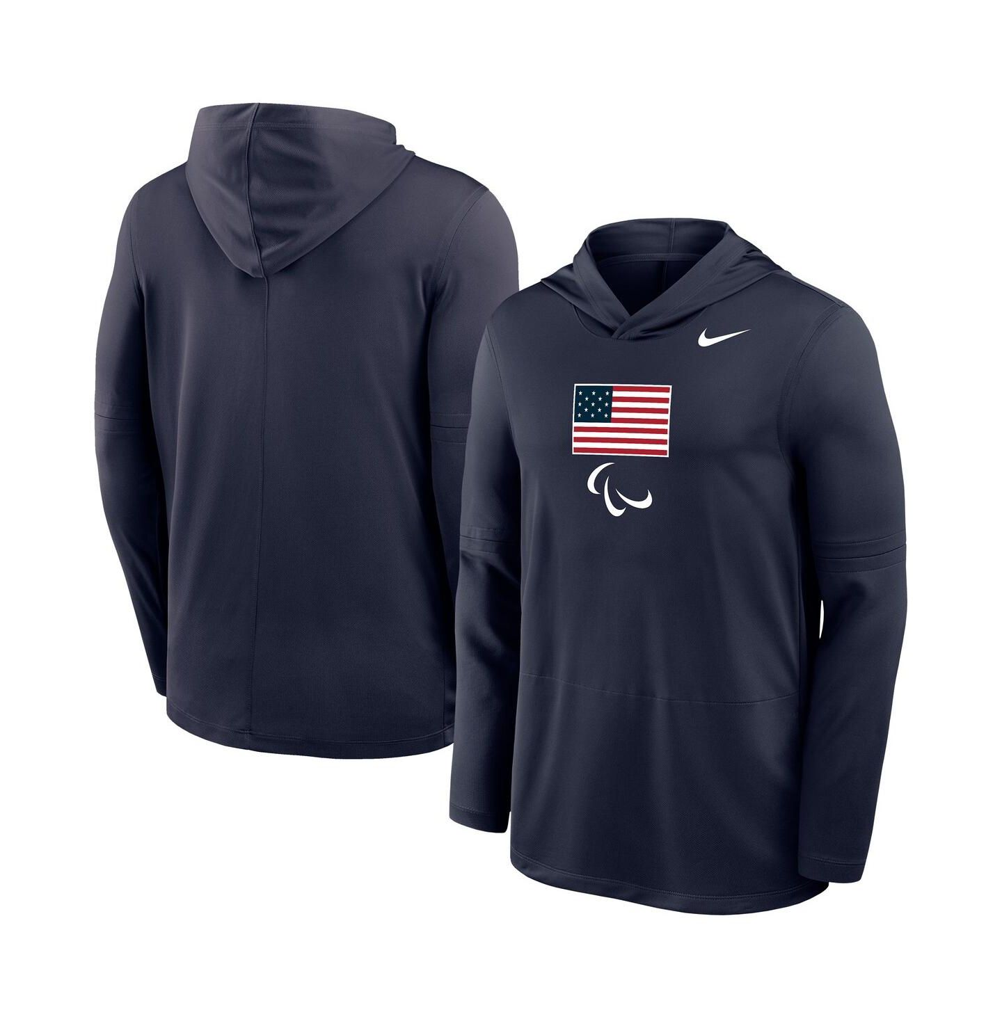 Мужское худи Nike Navy U.S. Paralympics Lightweight Dri-FIT Long Sleeve T-Shirt — фото 1